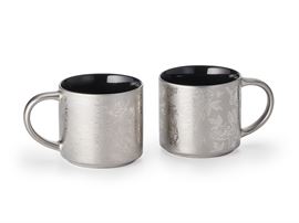 Becher "Lovisa" New Bone China mit Silberauflage, 2-fach sortiert 0,45 l H 8,7 cm, Ø 7,9 cm