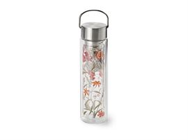 Flowtea® "Mira" doppelwandiges Glas mit Edelstahlsieb inkl. Neoprenhülle 0,35 l H 24 cm, Ø 5 cm