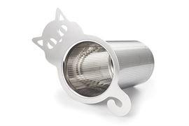 Dauerfilter "Meow" 18/8 Edelstahl, gelasert H 7,5 cm L 11,5 cm, Ø 6,5 cm