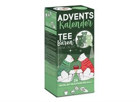 Tee-Bären® Adventskalender 24 x 15 g, „Duo mit Tasse“ einzeln im Sachet verpackt Format 105 x 70 x 225 mm