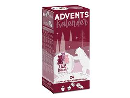 Tee-Bären® Adventskalender 24 x 15 g, „Schneekugel“ einzeln im Sachet verpackt Format 105 x 70 x 225 mm