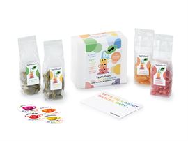 TeaMotions® Geschenkset 4 x 125 g TeaMotions mit Rezeptkarte und Stickern