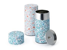 Dose „Kano", 150 g Weißblech, mit Aromaverschluss veredelt mit Japanpapier (Washi), 2-fach sortiert H 15,5 cm, Ø 7,5 cm