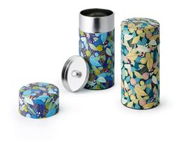 Dose „Etsu", 150 g Weißblech, rund, mit Aromaverschluss veredelt mit Japanpapier (Washi), 2-fach sortiert H 15,5 cm, Ø 7,5 cm