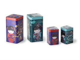 "Sweet little Geisha" / Dose "Sweet Little Geisha", 100 g Weißblech, eckig, Stülpdeckel