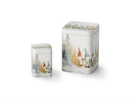 "Winterwichtel" / Dose "Winterwichtel", 100 g Weißblech, eckig, Stülpdeckel,