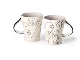 Becher "Mailin" Steinzeug, 2-fach sortiert 0,35 l H 11,5 cm, Ø 9,7 cm