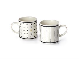 Becher "Bea" Steinzeug mit Goldauflage, 2-fach sortiert 0,25 l H 8 cm, Ø 7,7 cm
