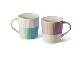 Becher "Adelia" Steinzeug, mit Relief, 2-fach sortiert 0,4 l H 9,8 cm, Ø 8,8 cm