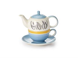 Tea-for-one Set "Darla" Steinzeug, 4-teilig Kanne 0,4 l, Tasse 0,2 l Kanne: H 11,5 cm, Ø 5,5 cm Tasse: H 8 cm