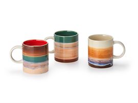 Becher "Guillermo" Steinzeug mit Reactive Glaze, 3-fach sortiert 0,3 l