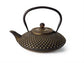 Kanne "Xiamen" Gusseisen, schwarz-gold mit Edelstahlsieb, 1,2 l, China H 19 cm, Ø 7 cm