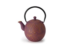 Kanne "Xia" Gusseisen, lila-gold mit Edelstahlsieb, 1,0 l H 16,8 cm, Ø 6 cm