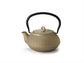 Kanne "Jinhai" Gusseisen mit Relief, taupe-gold mit Edelstahlsieb, 0,7 l