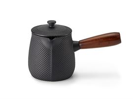 Kanne "Dai" Gusseisen, Schwarz mit Relief, 0,55 l H 12,5 cm, Ø 6 cm