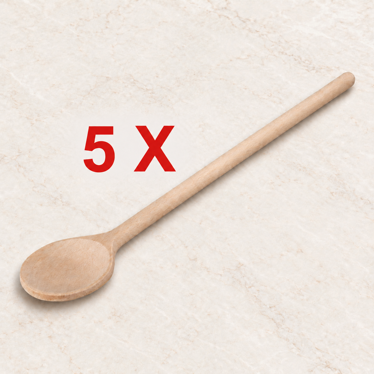 5x 25cm Holz-Kochlöffel rund handgefertigt aus Buchenholz – TEEMANDO Atelier