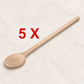 5x 25cm Holz-Kochlöffel rund handgefertigt aus Buchenholz – TEEMANDO Atelier