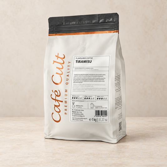 Tiramisu Coffee in 1 kg Tüte, ganze Bohne, aromatisiert – TEEMANDO Atelier