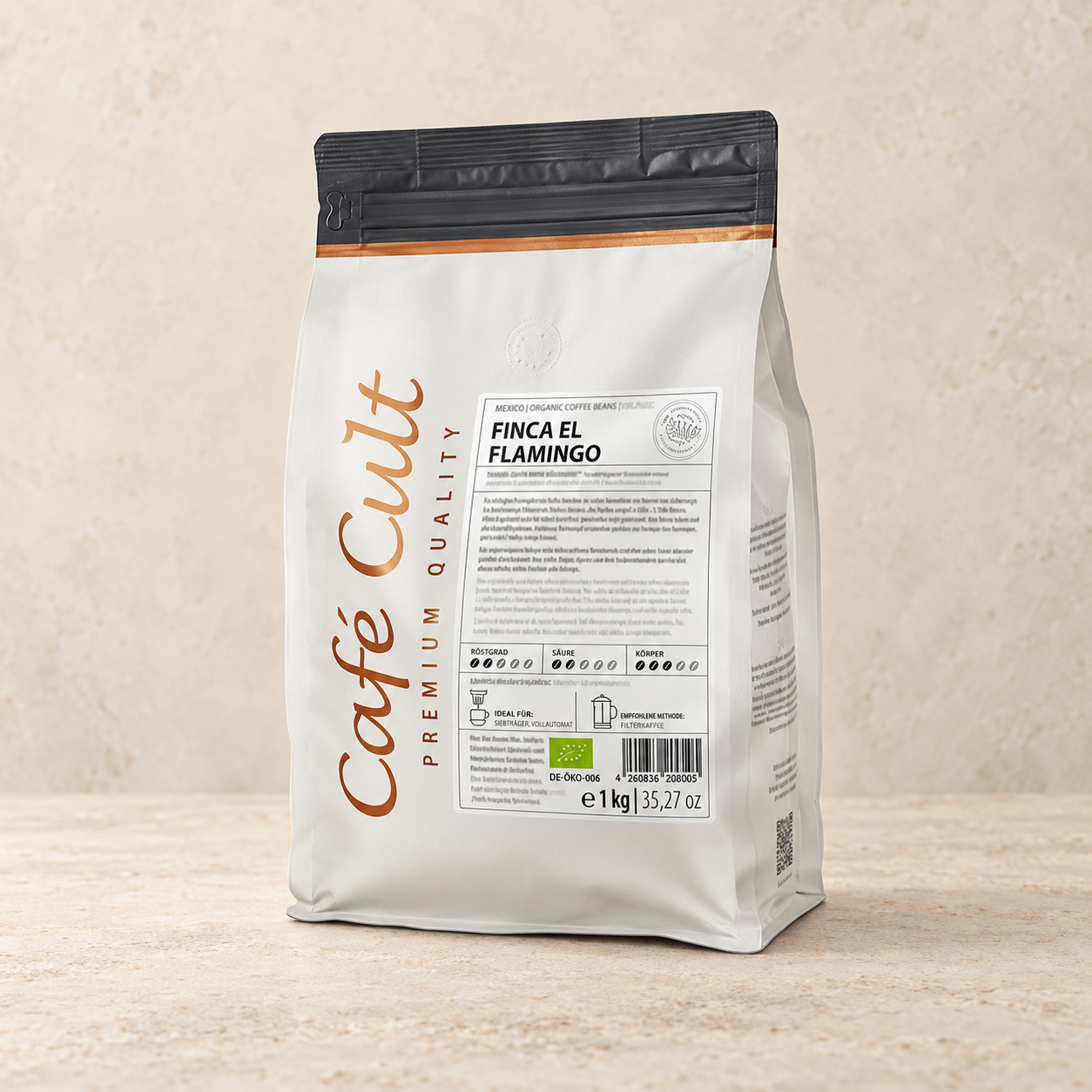 BIO Kaffee Mexico k.b.A. "Finca El Flamingo" in 1 kg Tüte, ganze Bohne DE-ÖKO-006 1kg – TEEMANDO Atelier