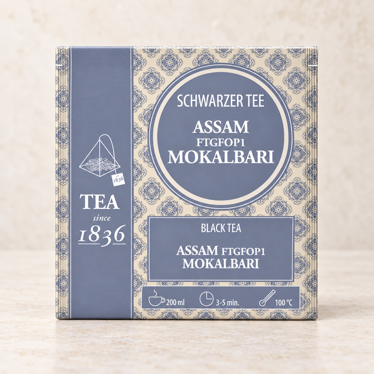 Schwarzer Tee Assam FTGFOP1 Mokalbari – 50 Pyramidenbeutel