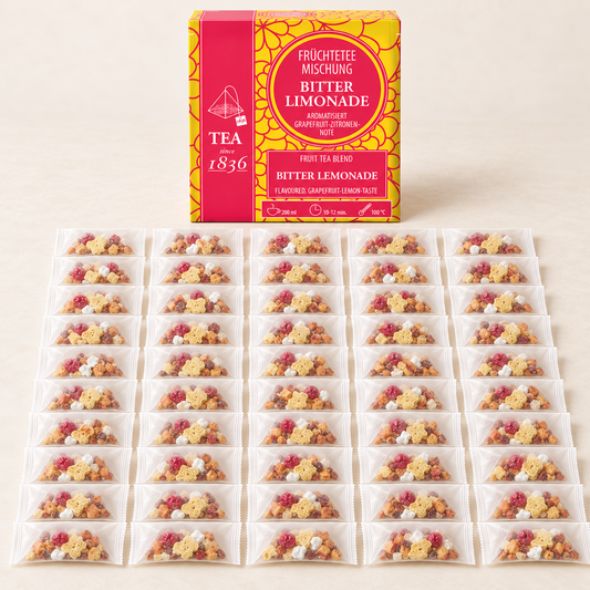 Bitterlimonade – 50 Pyramidenbeutel im TEEMANDO Atelier-Stil