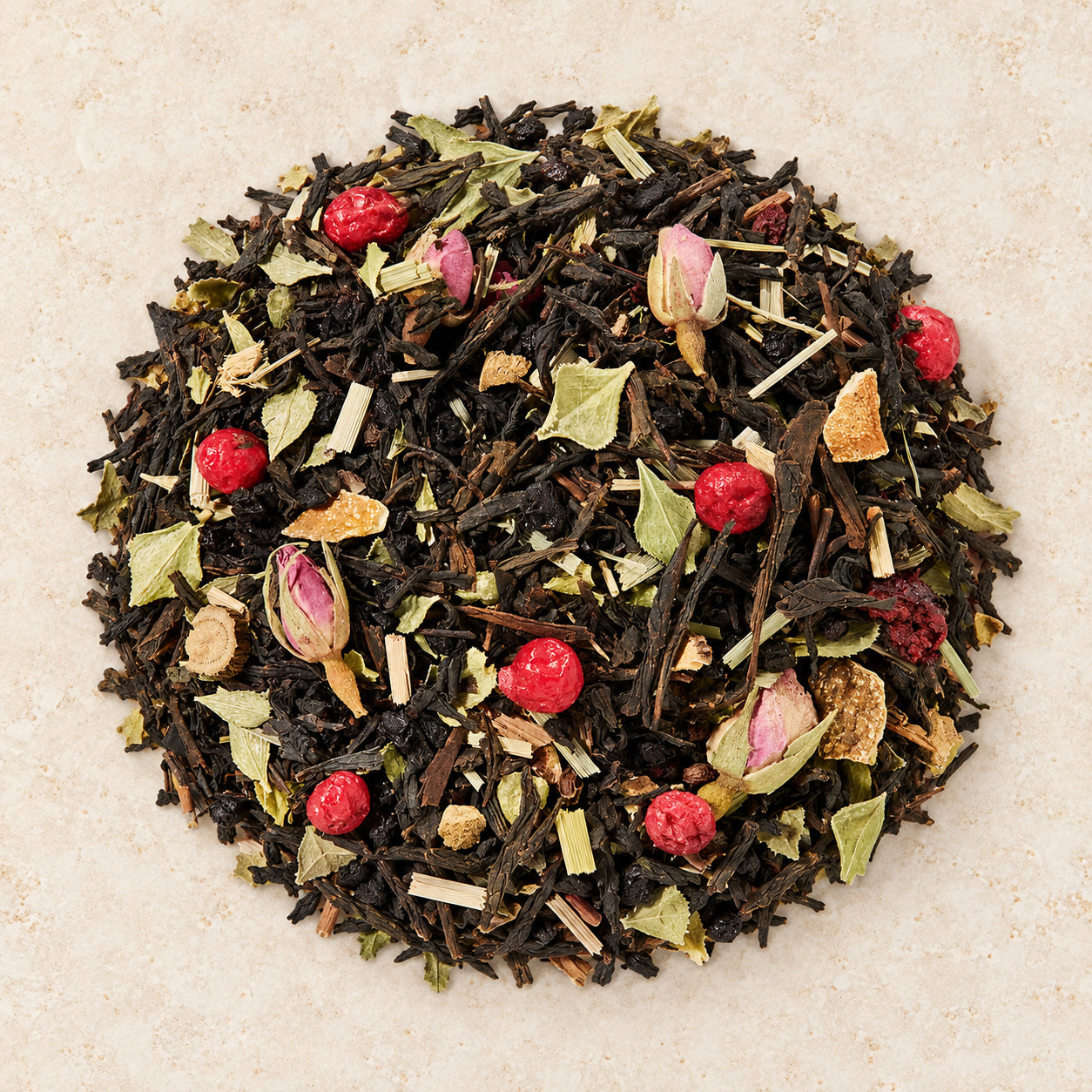 BIO Schwarzteemischung k.b.A. Black Sencha Fruits & Roses Mandel-Vanille-Note DE-ÖKO-006 aromatisiert 1 kg