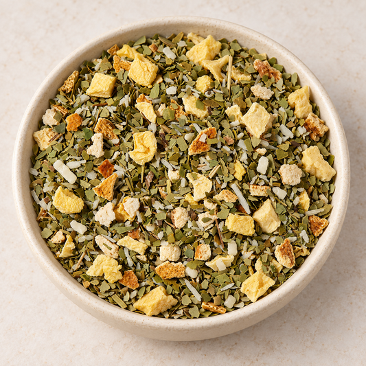 Mateteemischung Mate Sommeredition Weiße Schokolade-Mango – TEEMANDO Atelier