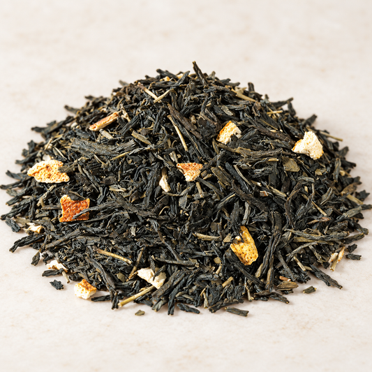 Grünteemisch. China Sencha entkoffeiniert Earl Grey aromatisiert 1 kg – TEEMANDO Atelier