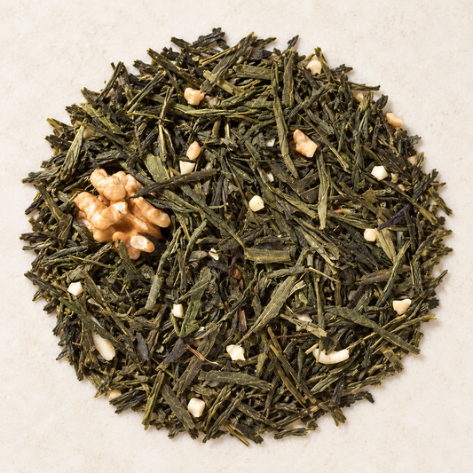 Grünteemischung Sencha Maple Walnuss Ahorn-Note aromatisiert 1 kg – TEEMANDO Atelier