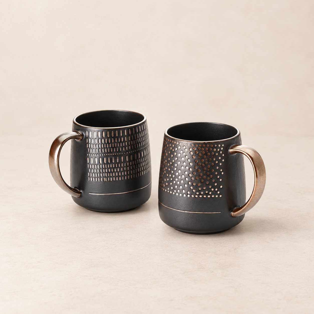 Becher "Jarl" Keramik mit Relief, 2-fach sortiert 0,5 l Cha Cult – TEEMANDO Atelier