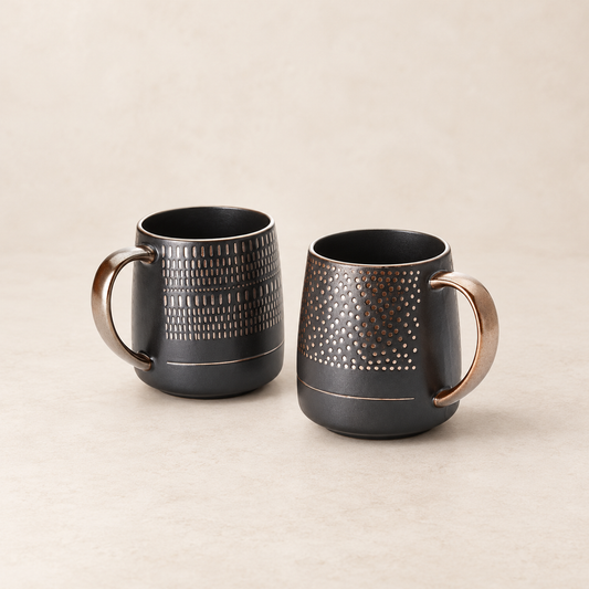 Becher "Jarl" Keramik mit Relief, 2-fach sortiert 0,5 l Cha Cult – TEEMANDO Atelier