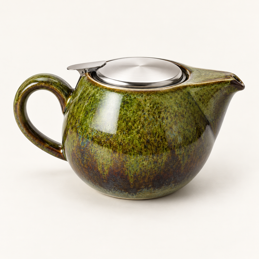 Teemando Atelier – Kanne Saara Reactive Glaze dunkelgrün