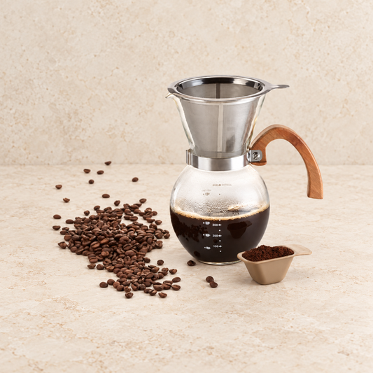 Kaffeezubereiter "Lola" von Cha Cult, mit Edelstahlfilter mit Holzgriff 0,65 l – TEEMANDO Atelier