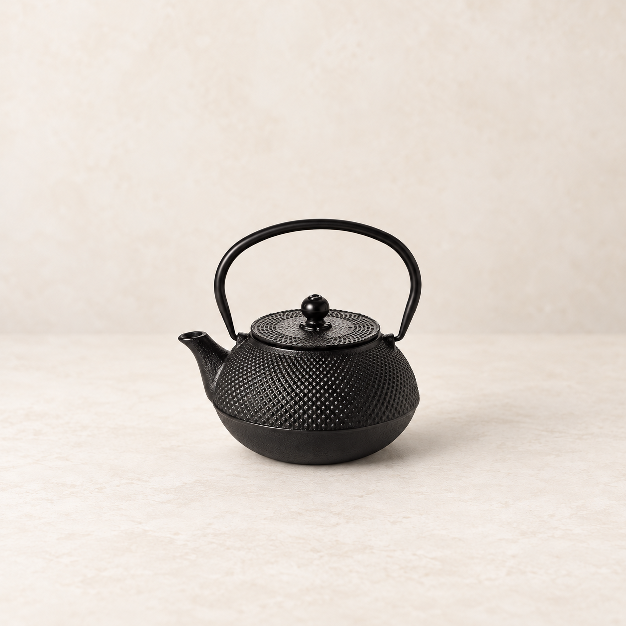 Kanne "Shanghai" Gusseisen, schwarz mit Edelstahlsieb, 0,8 l – TEEMANDO Atelier