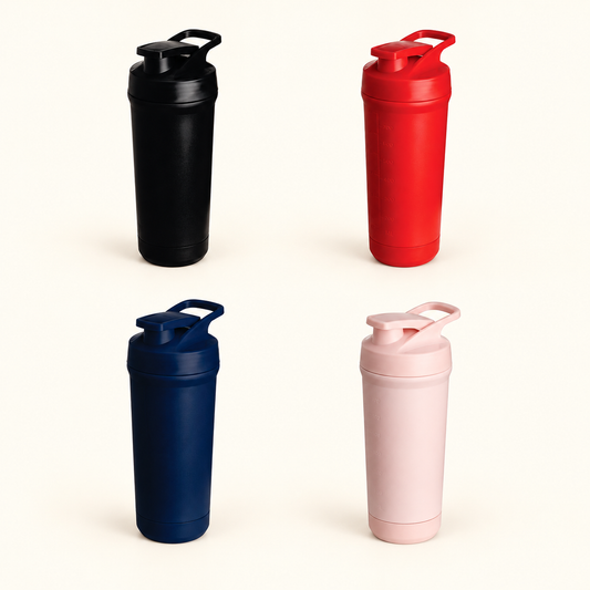 TEEMANDO Atelier – Teemando® Premium Edelstahl Shaker 750ml Kapazität, BPA-frei, auslaufsicherer Deckel, abnehmbarer Shaker-Ball, Füllstandsmarkierung, spülmaschinengeeignet für Proteinshakes, Fitness und Diät, Bodybuilding
