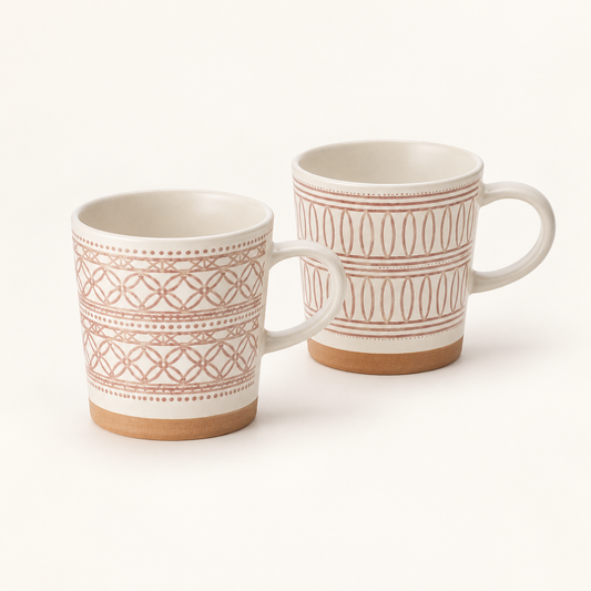 Becher Aline Steingut 2er-Set im TEEMANDO Atelier-Stil