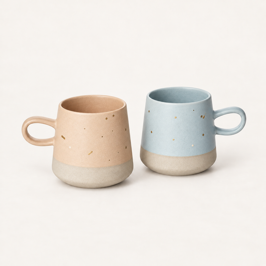 Becher Ariana Steinzeug 2er-Set im TEEMANDO Atelier-Stil