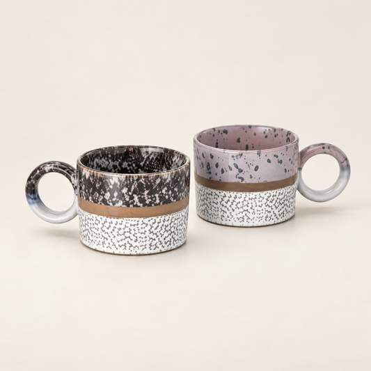 Becher Bengt Steinzeug, Reactive Glaze, 2er-Set – TEEMANDO Atelier