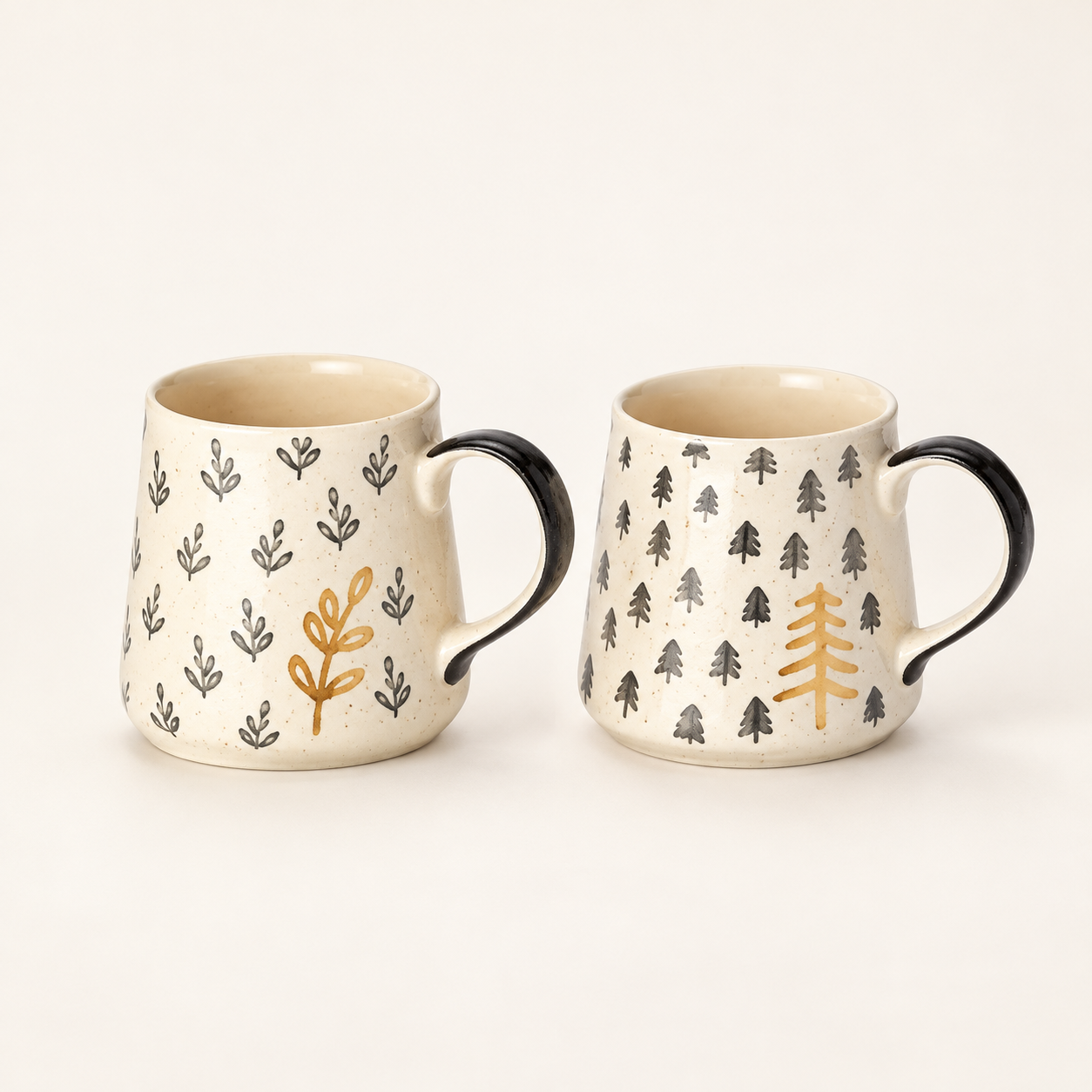 Becher "Blair" Steinzeug mit Goldauflage – 2er-Set