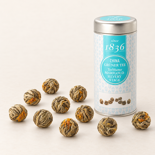 Teemando Atelier – Blooming Tea Marigold Silvery Stage 10 Stück