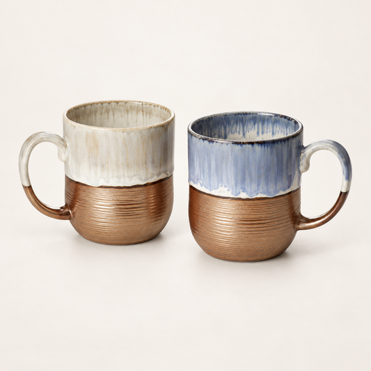 Becher "Copper" Steinzeug mit Reactive Glaze – 2er-Set