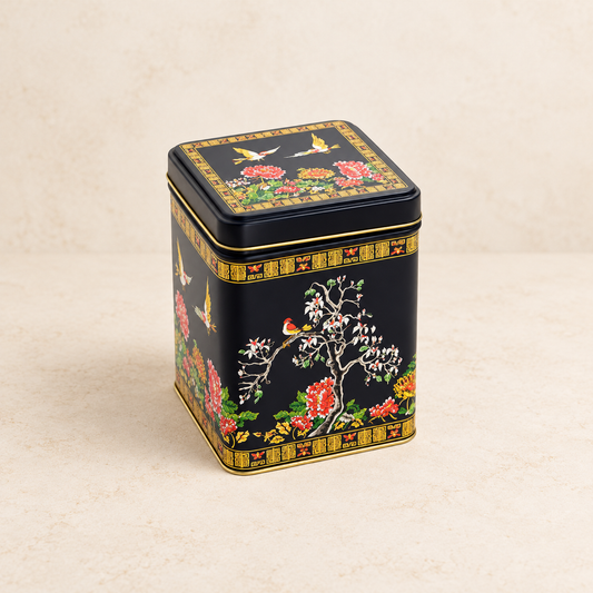 Dose "Magnolia" von Cha Cult, 250 g eckig, Stülpdeckel, matt – TEEMANDO Atelier