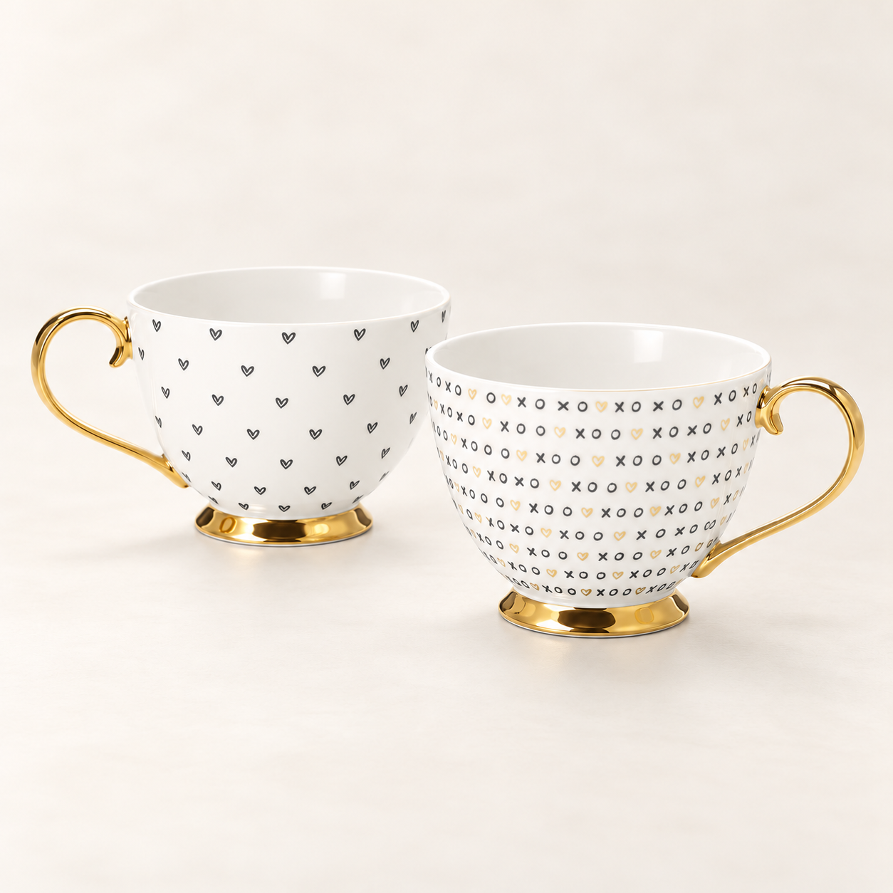 Becher "Felippa" Porzellan mit Goldauflage – 2er-Set im TEEMANDO Atelier