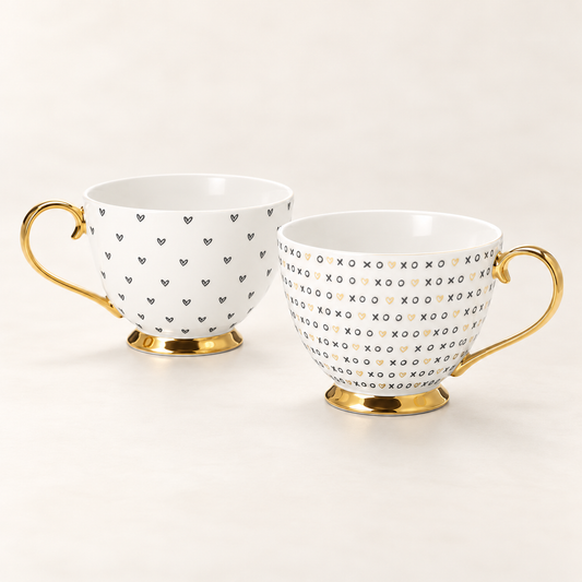 Becher "Felippa" Porzellan mit Goldauflage – 2er-Set im TEEMANDO Atelier