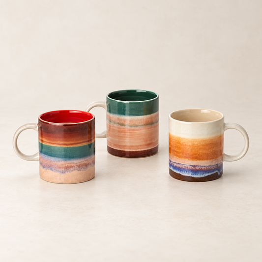 Becher "Guillermo" Steinzeug – 3er-Set im TEEMANDO Atelier