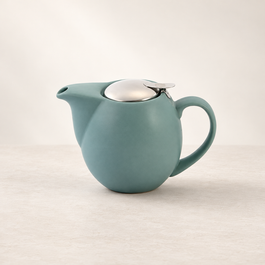 Kanne Saara Porzellan matt petrol 0,9 l ChaCult – TEEMANDO Atelier