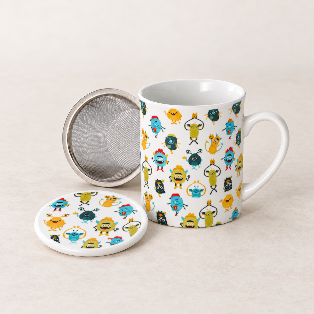 Kräuterteetasse "Happy Monsters" – TEEMANDO Atelierbild