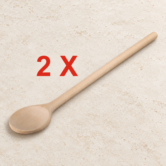 TEEMANDO Atelier – 2x 25cm Holz-Kochlöffel rund handgefertigt aus Buchenholz