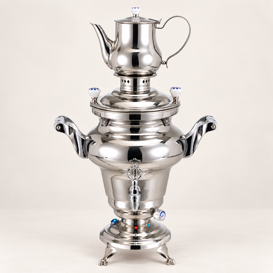 Samowar „Rebecca III“ 5 l, Edelstahl – TEEMANDO Atelier
