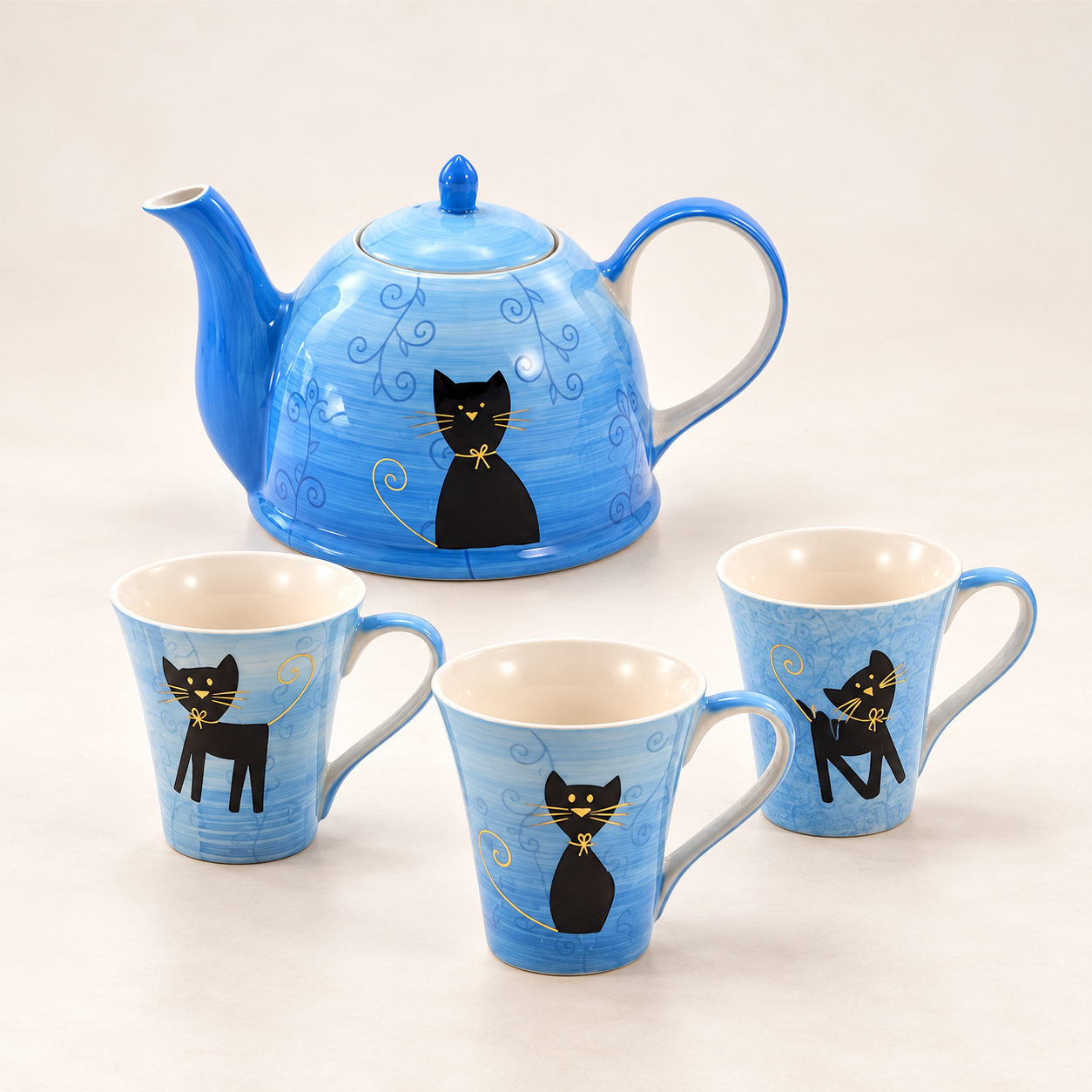 TEEMANDO Atelier – Set Kanne "Filou" 1,5 l + 3 Becher "Filou" 0,25 l